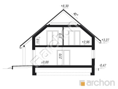 Проект дома ARCHON+ Дом в красных кустах Розріз будинку