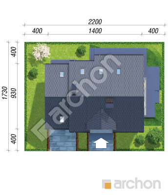 Проєкт будинку ARCHON+ Будинок в червоних кущах Ситуація