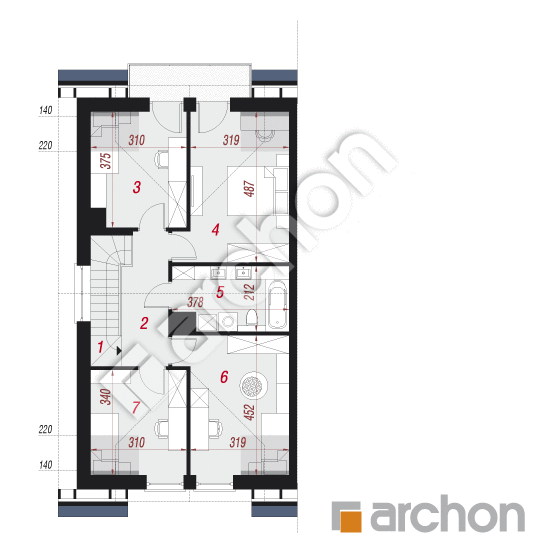 Проект дома ARCHON+ Дом под гинко 19 (ГБ) План мансандри