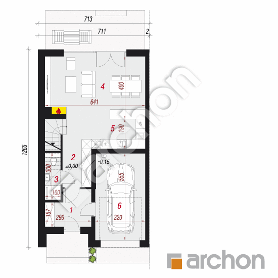 Проект будинку ARCHON+ Будинок під гінко 19 (ГБ) План першого поверху