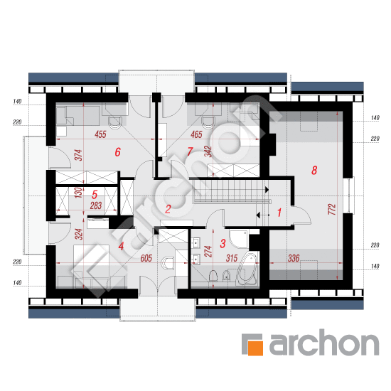 Проект будинку ARCHON+ Будинок в рододендронах 23 План мансандри