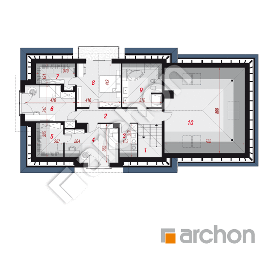 Проект будинку ARCHON+ Будинок в сливах 4 (Г2) План мансандри