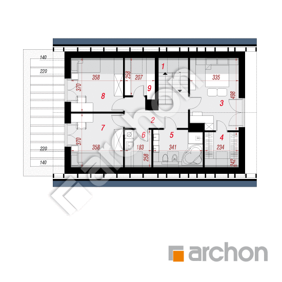 Проект будинку ARCHON+ Будинок в шишковиках 3 План мансандри