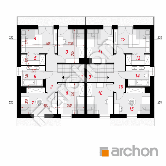 Проект дома ARCHON+ Дом в клематисах 31 (Р2) План мансандри