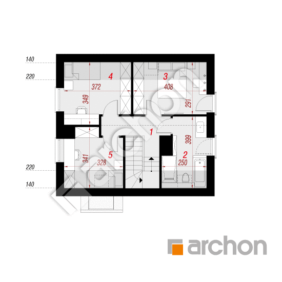 Проект будинку ARCHON+ Будинок в малинівці 28 План мансандри