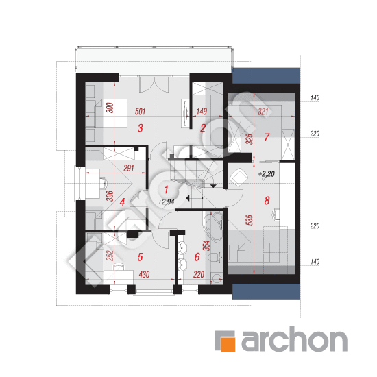 Проект будинку ARCHON+ Будинок в буддлеях (АБ) вер.2 План мансандри