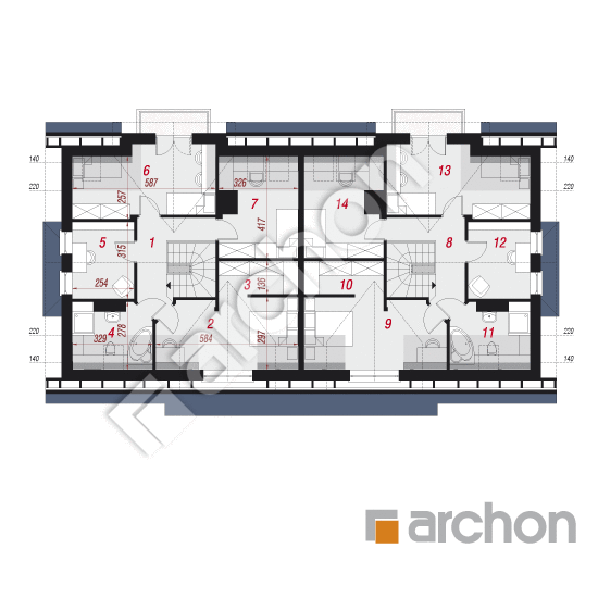 Проект дома ARCHON+ Дом в цикламенах (Р2) вер. 3 План мансандри