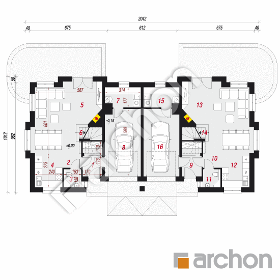Проект будинку ARCHON+ Будинок в цикламенах (Р2) вер. 3 План першого поверху