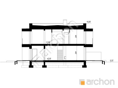 Проект дома ARCHON+ Дом в клематисах 24 (Б) Розріз будинку