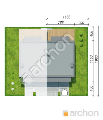 Проект дома ARCHON+ Дом в клематисах 24 (Б) Ситуація