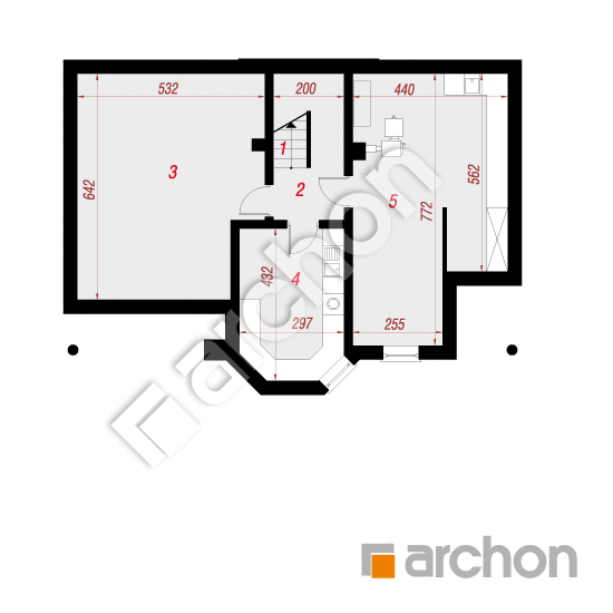 Проект будинку ARCHON+ Будинок в майорані (П) вер.2 План підвалу