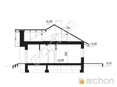 Проект дома ARCHON+ Дом в лещиновнике 4 Розріз будинку