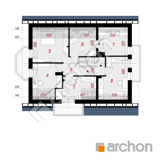 Проект дома ARCHON+ Дом в рододендронах 14 вер.2 План мансандри