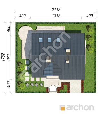 Проєкт будинку ARCHON+ Будинок в рододендронах 14 вер.2 Ситуація