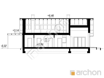 Проєкт будинку ARCHON+ Будинок в дикому винограді Розріз будинку