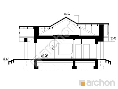 Проєкт будинку ARCHON+ Будинок в лещиновнику (ГТ) Розріз будинку