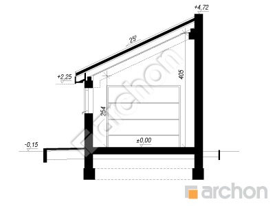 Проєкт будинку ARCHON+ Г35 - Одномісний гараж Розріз будинку
