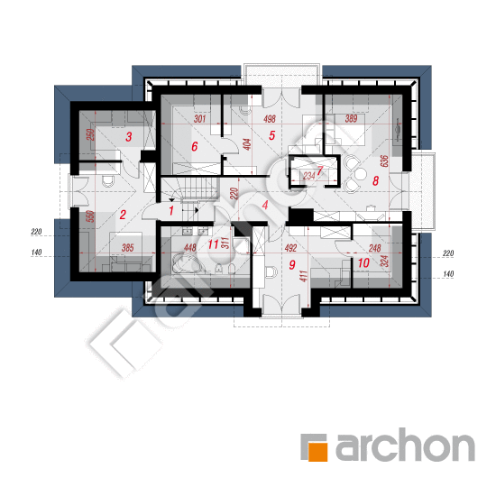 Проект дома ARCHON+ Дом в каллах 5 (Н) План мансандри