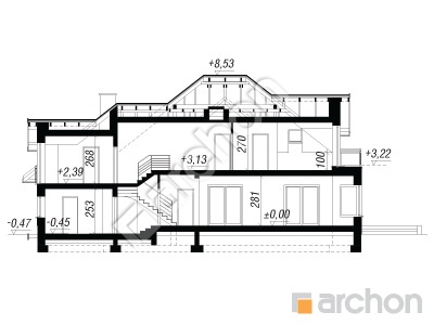 Проект дома ARCHON+ Дом в каллах 5 (Н) Розріз будинку