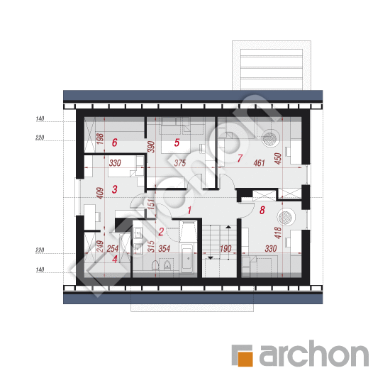 Проект будинку ARCHON+ Будинок в сорго План мансандри