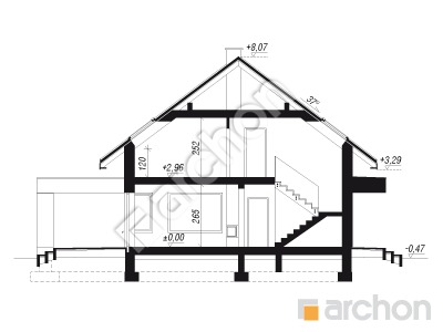 Проект дома ARCHON+ Дом в сорго Розріз будинку