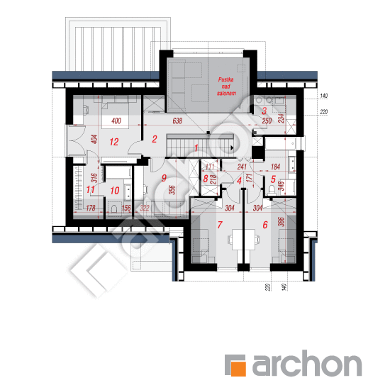Проект будинку ARCHON+ Будинок в мірабілісах (Г2Е) ВДЕ План мансандри