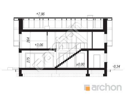 Проект дома ARCHON+ Дом в мирабилисах (Г2Е) ВИЭ Розріз будинку