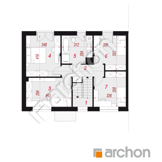 Проект будинку ARCHON+ Будинок в хімонантах 3 (ГБ) План мансандри