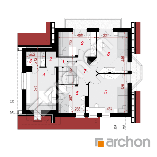 Проект дома ARCHON+ Дом в тамарисках 2 вер.2 План мансандри