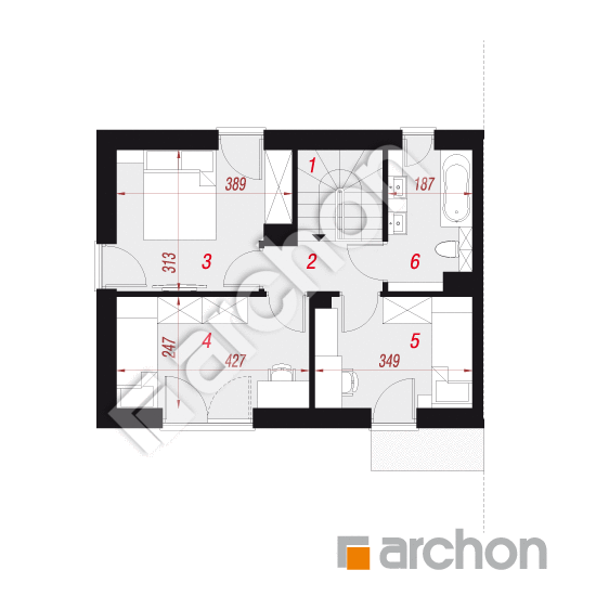 Проект будинку ARCHON+ Будинок в еверніях (Б) вер.2 План мансандри