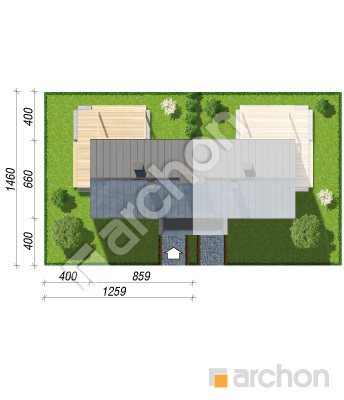 Проєкт будинку ARCHON+ Будинок в еверніях (Б) вер.2 Ситуація