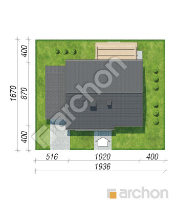 Проєкт будинку ARCHON+ Будинок в хлорофітумі 17 Ситуація