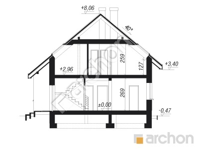 Проект дома ARCHON+ Дом в айдаредах 9 Розріз будинку