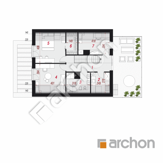 Проект будинку ARCHON+ Будинок в мандевілі План мансандри