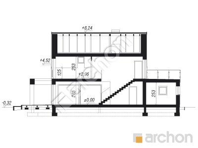 Проєкт будинку ARCHON+ Будинок в мандевілі Розріз будинку