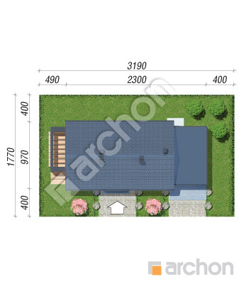 Проект дома ARCHON+ Дом в пеперомиях 5 (Г2) Ситуація