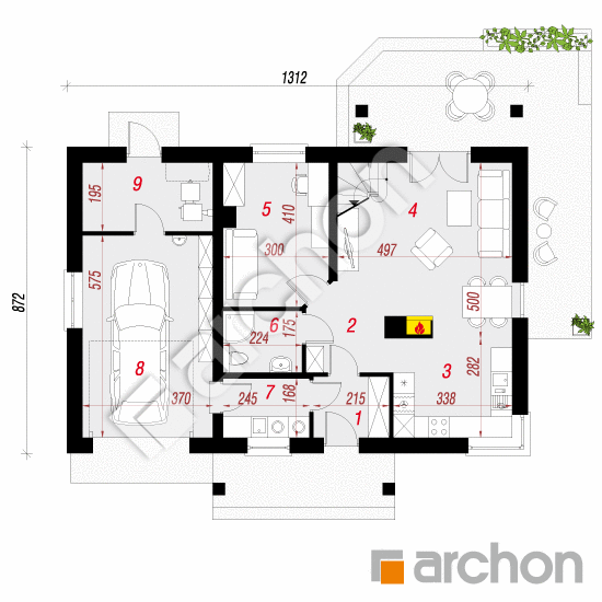 Проект дома ARCHON+ Дом миниатюрка (ГНТ) План першого поверху