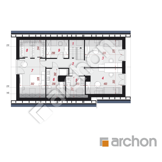 Проект дома ARCHON+ Дом в хлорофитуме 9 (Г) План мансандри