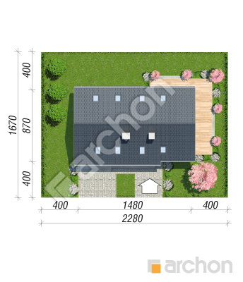 Проект дома ARCHON+ Дом в хлорофитуме 9 (Г) Ситуація