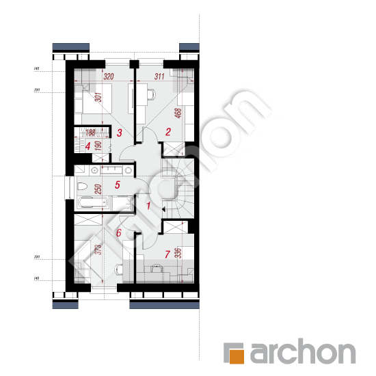 Проект будинку ARCHON+ Будинок в ясенці (Б) План мансандри