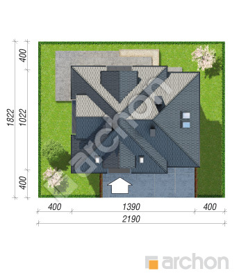 Проект дома ARCHON+ Дом в нектаринах (НТ) Ситуація