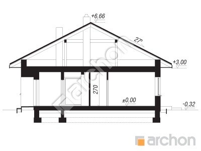 Проєкт будинку ARCHON+ Будинок в сантанах (Г) Розріз будинку