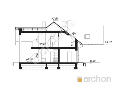 Проект дома ARCHON+ Дом в фелициях 3 (Г2) Розріз будинку