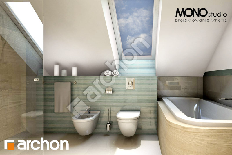 Проект будинку ARCHON+ Будинок в тим'яні вер.3 візуалізація ванни (візуалізація 1 від 1)
