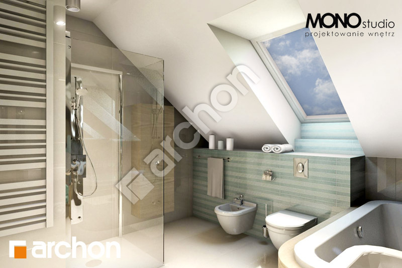 Проект будинку ARCHON+ Будинок в тим'яні вер.3 візуалізація ванни (візуалізація 1 від 2)