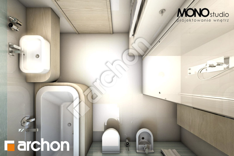 Проект будинку ARCHON+ Будинок в тим'яні вер.3 візуалізація ванни (візуалізація 1 від 5)
