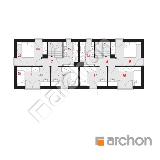 Проект будинку ARCHON+ Будинок в еверніях (Р2) План мансандри