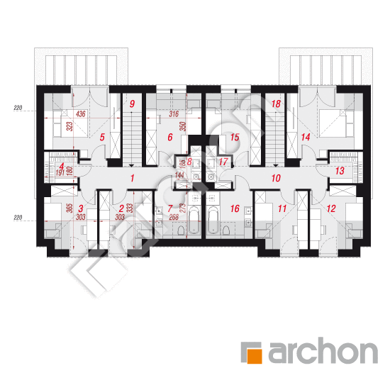 Проєкт будинку ARCHON+ Будинок в гунерах 2 (Р2) вер.2 План мансандри