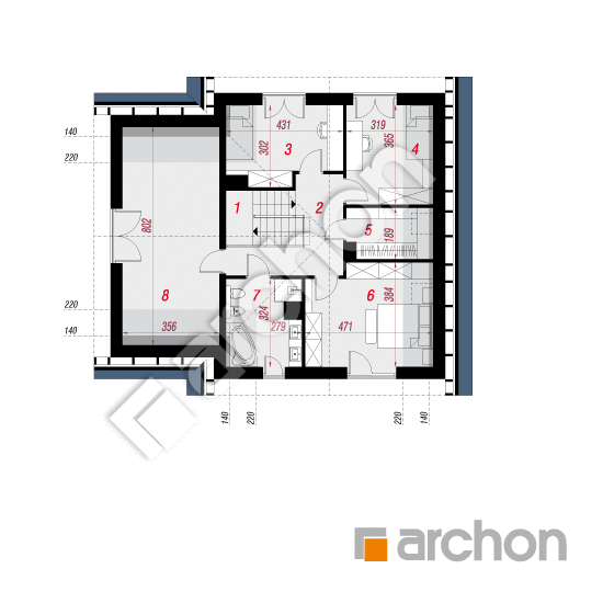 Проект дома ARCHON+ Дом в малиновках 21 (Г) План мансандри