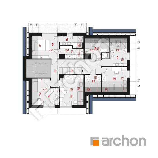 Проект дома ARCHON+ Дом в аморфах 2 (Г2А) План мансандри